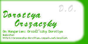 dorottya orszaczky business card